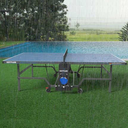 Kettler Berlin Pro Outdoor Table Tennis Table with 4-Player Bundle - Weatherproof