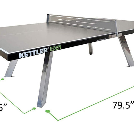 Kettler Eden - Outdoor Table Tennis Table-Gray - Space Dimensions