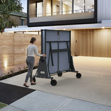 Kettler Monaco Outdoor Table Tennis Table 2-Player Bundle - Quick and Easy Storage