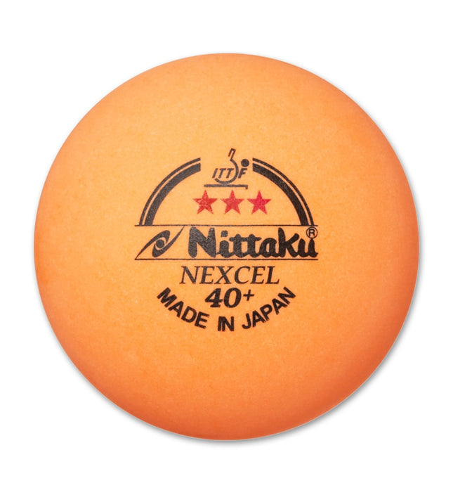 Nittaku Nexcel 3-Star Orange 40+ Three Pack Table Tennis Balls 