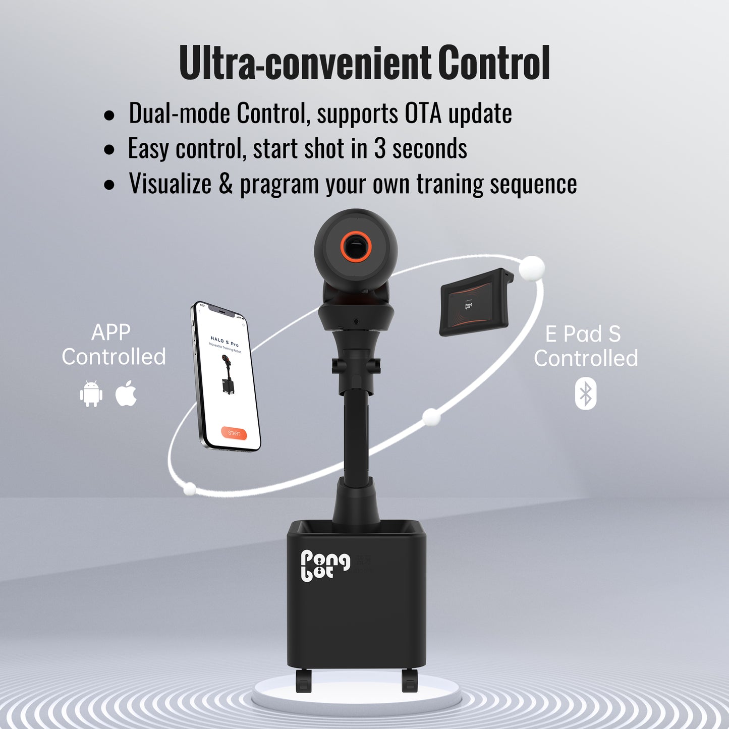 Pongbot Halo S Pro - Ultra-Convenient Control