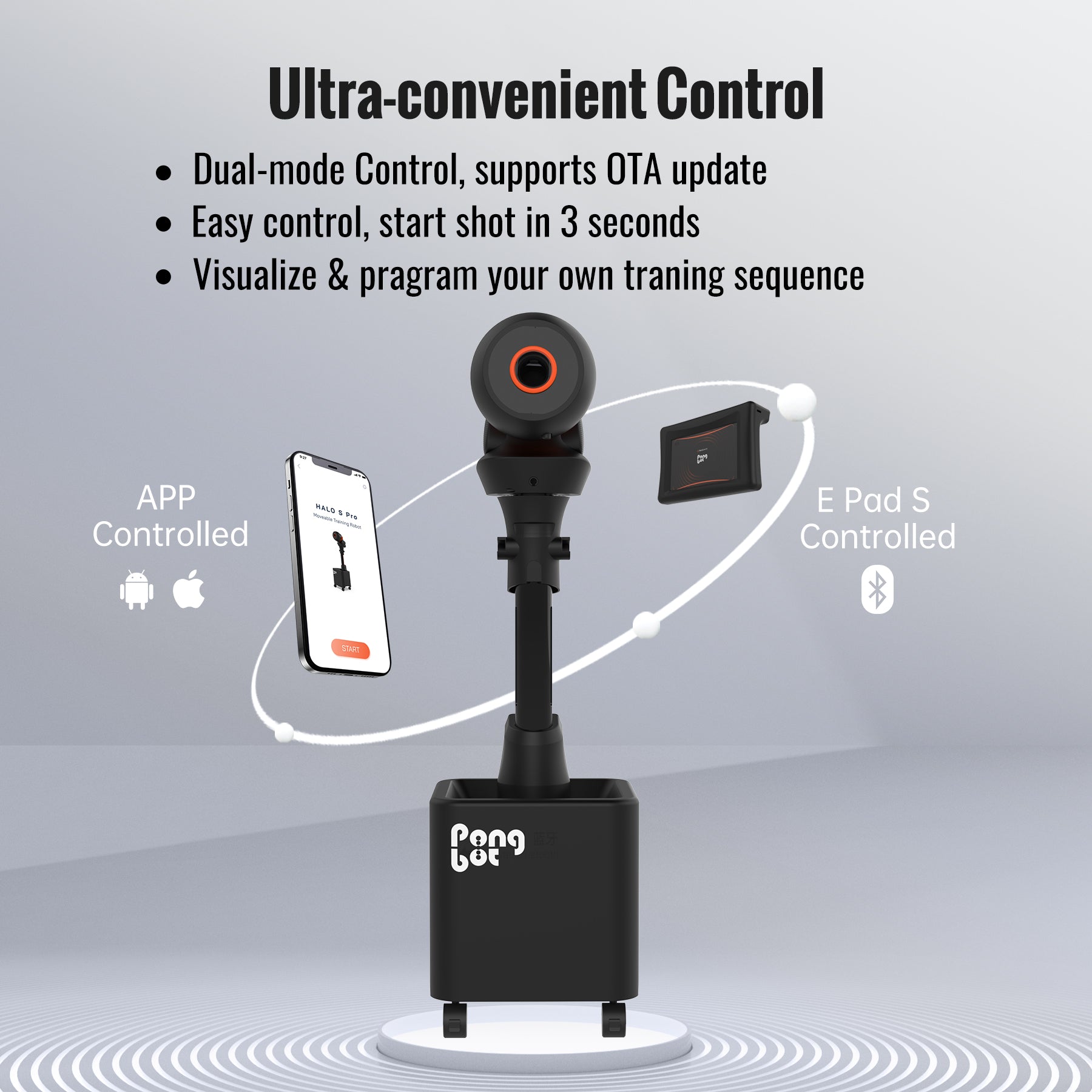 Pongbot Halo S Pro - Ultra-Convenient Control