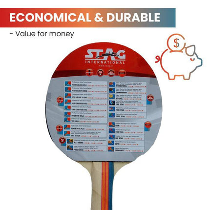 Stag 3 Star Table Tennis Racket - Economical and Durable