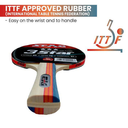 Stag 3 Star Table Tennis Racket - ITTF Approved
