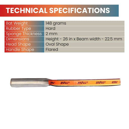 Stag 3 Star Table Tennis Racket - Technical Specifications