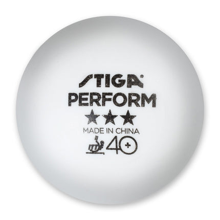 Stiga 3-Star Perform 40+ Table Tennis Balls Bulk Pack – 100 Count - White