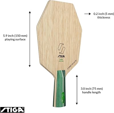 Stiga Aura Hybrid Carbon Cybershape - Chinese Penhold Blade - Dimensions