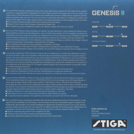 Stiga Genesis M - Inverted - Table Tennis Rubber - Back