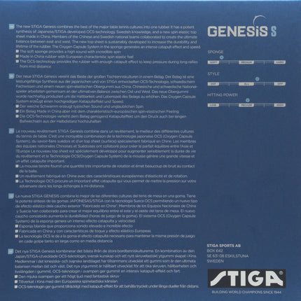 Stiga Genesis S - Inverted - Table Tennis Rubber - Back