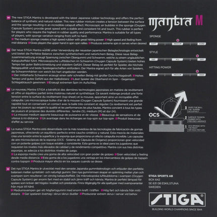 Stiga Mantra M Inverted - Table Tennis Rubber - Back