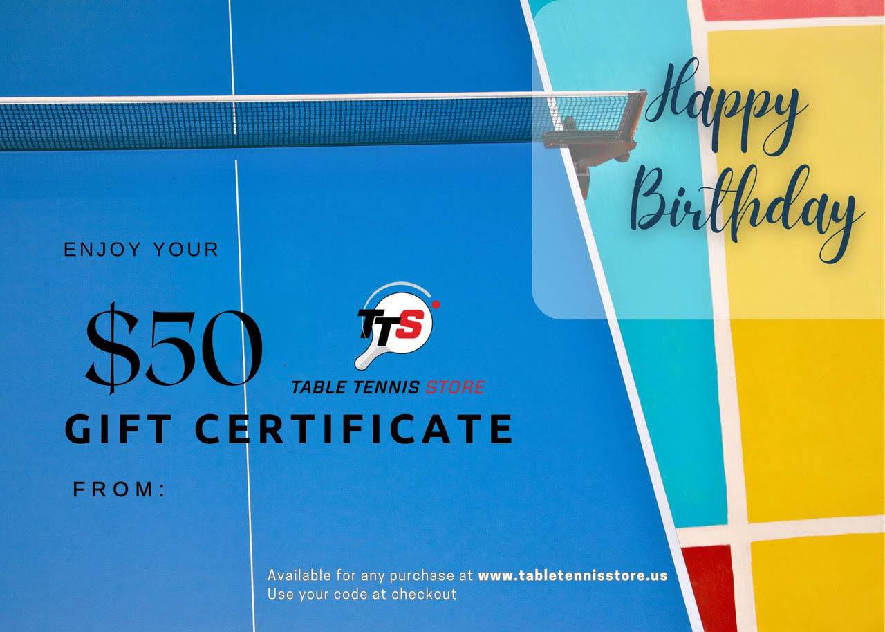 TableTennisStore - Personalized Gift Certificate - Happy Birthday