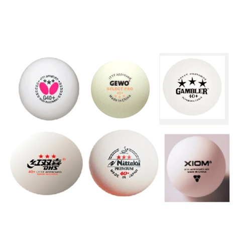 Variety Pack  40+ Six Pack Plastic Table Tennis Balls