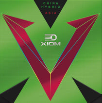 XIOM Vega Asia H inverted table tennis racket with red rubber and black handle, showcasing the brand's high-performance paddle.