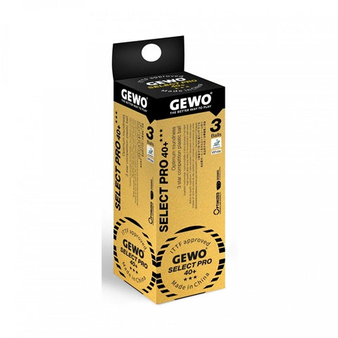GEWO Select Pro 40 Plus ABS Table Tennis Ball 3 Pack