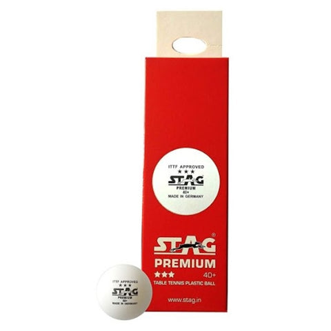 Stag Premium 40+ 3 Star White Table Tennis Balls
