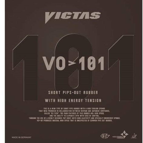 Victas VO > 101 Short Pips - Pips Out Table Tennis Rubber - Old Packaging
