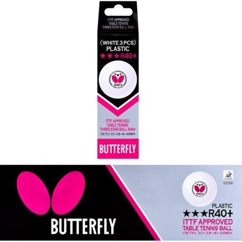 Butterfly R40+ 3 Star Table Tennis Ball - 3 pack