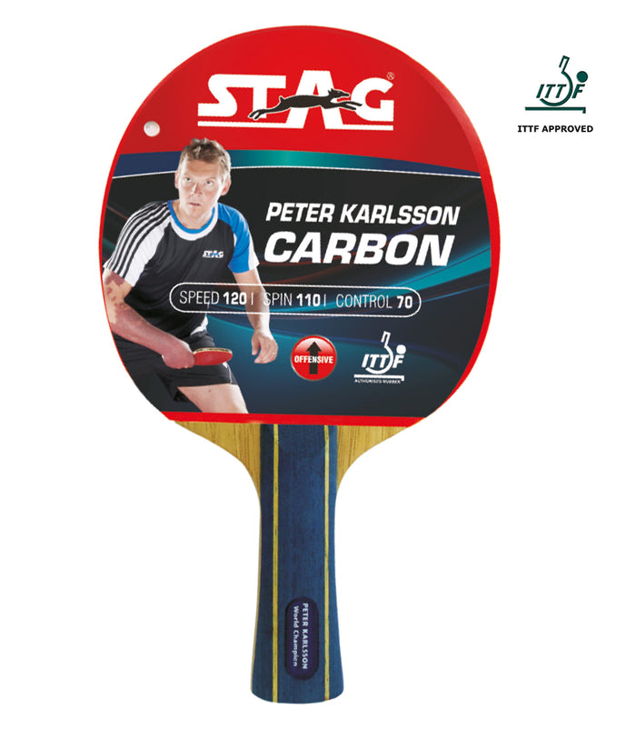 STAG PETER KARLSSON CARBON TABLE TENNIS RACKET WITH DELUXE CASE