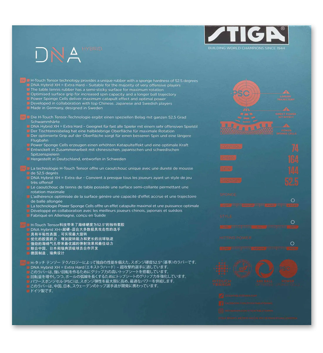 Stiga DNA Hybrid XH - Offensive Table Tennis Rubber