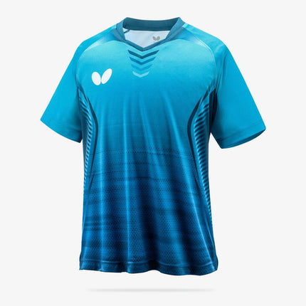 Butterfly Playce Shirt - Table Tennis Clothing - Turquoise Front View