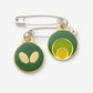 Butterfly Safety Pin Circle - Table Tennis Accessories - Green