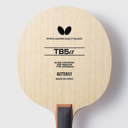Butterfly TB5 Alpha Blade - Offensive Table Tennis Blade - Head