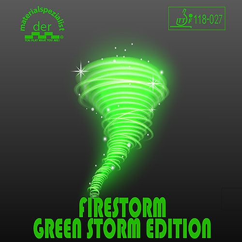 der-materialspezialist Firestorm Green Storm Edition - Short Pips Table Tennis Rubber