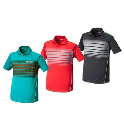 Donic Dakota Polo Shirt - Black/Red/Teal