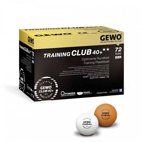 GEWO club Training Ball 40+ - Table Tennis Practice Ball 72 Pack
