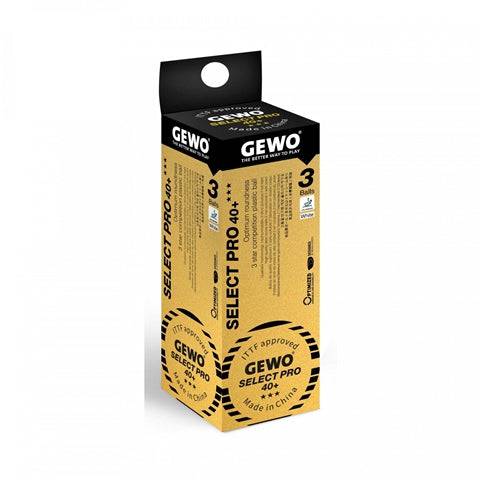 GEWO Select Pro 40 Plus ABS Table Tennis Ball 3 Pack
