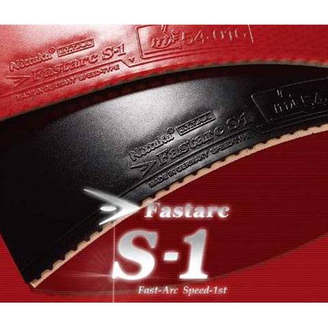 Nittaku Fastarc S-1 - Inverted - Table Tennis Rubber - Black/Red