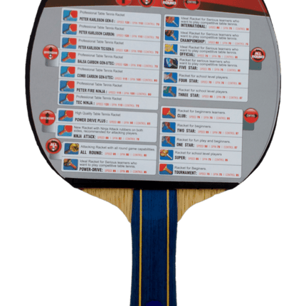 Stag Peter Karlsson Carbon Gen II Table Tennis Racket with Deluxe Case - Back View