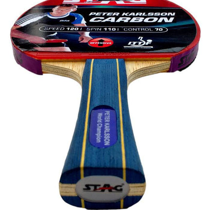 Stag Peter Karlsson Carbon Gen II Table Tennis Racket with Deluxe Case - Edge View