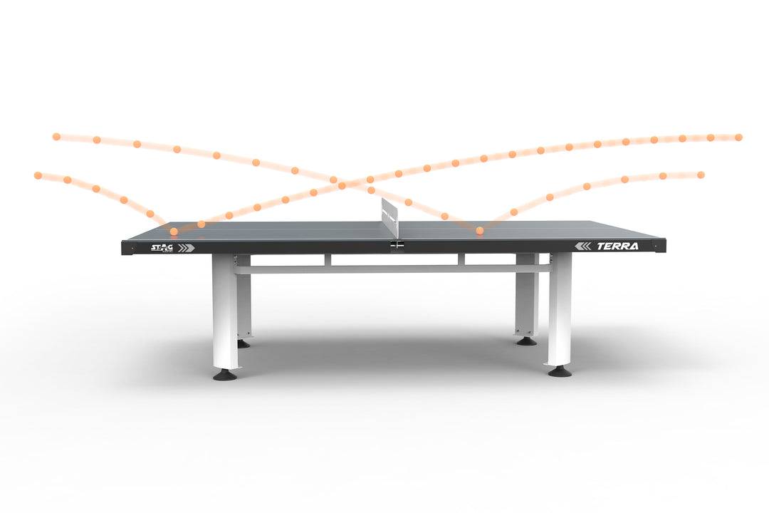 Stag Terra Outdoor Stationary Table Tennis Table - Perfect Bounce