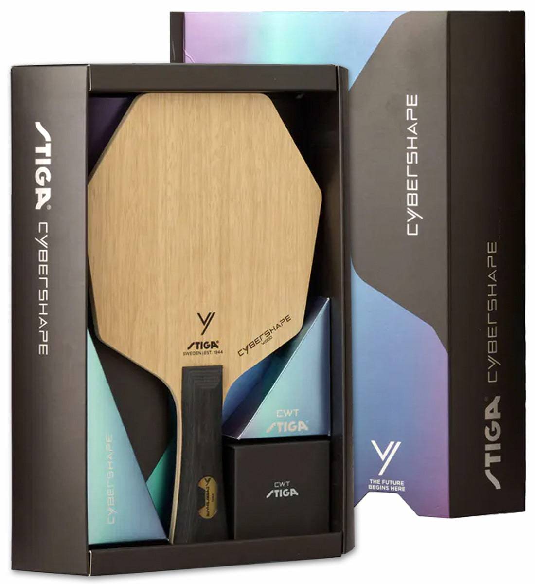 Stiga Cybershape Wood CWT - Offensive Minus Table Tennis Blade -  Packaging