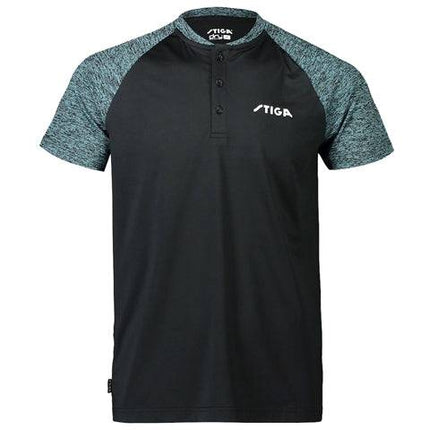 Stiga Team T-Shirt - Table Tennis Shirt - Black/Green - FRONT