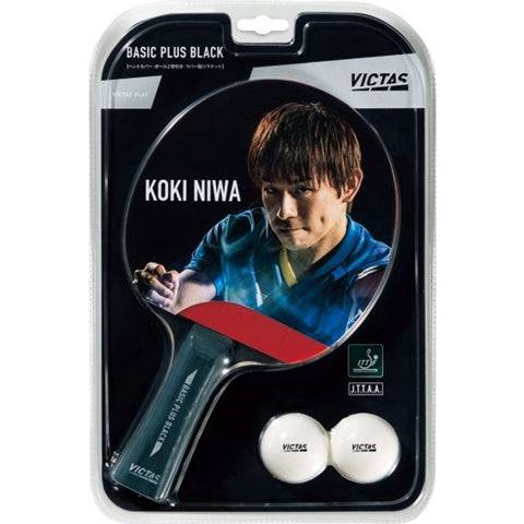 Victas Koki Niwa Basic Plus Black - Flare Handle Table Tennis Racket