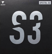 Victas Spectol S3 short pips table tennis rubber, close-up view showing the textured surface and product branding.