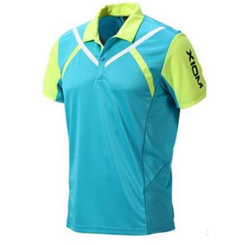 XIOM Action Fit Joey- Professional Mens Table Tennis Shirt - Blue/Green